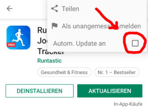 Runtastic Update deaktivieren